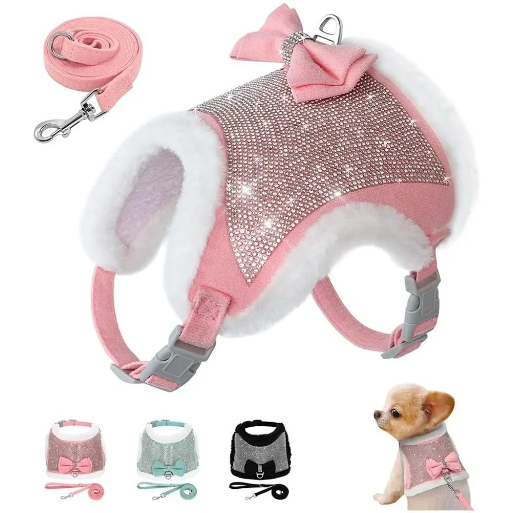 NWT Sparkling Bling Swarovski Crystal Rhinestone Pet Dog Sweater Harness…